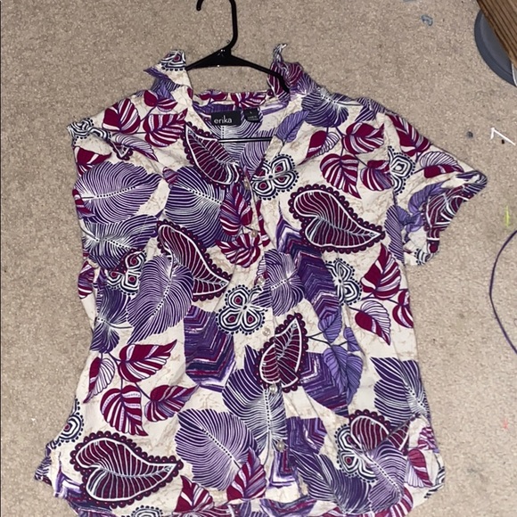 Cool design purple button up shirt - Picture 1 of 1